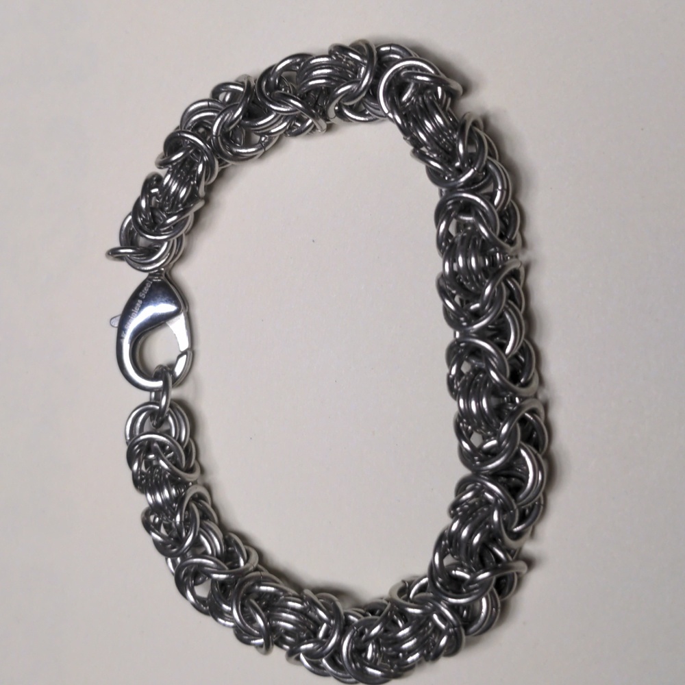 Vintage AK Byzantine Chain Bracelet Atasay Kuyumculuk Stainless Steel Turkey